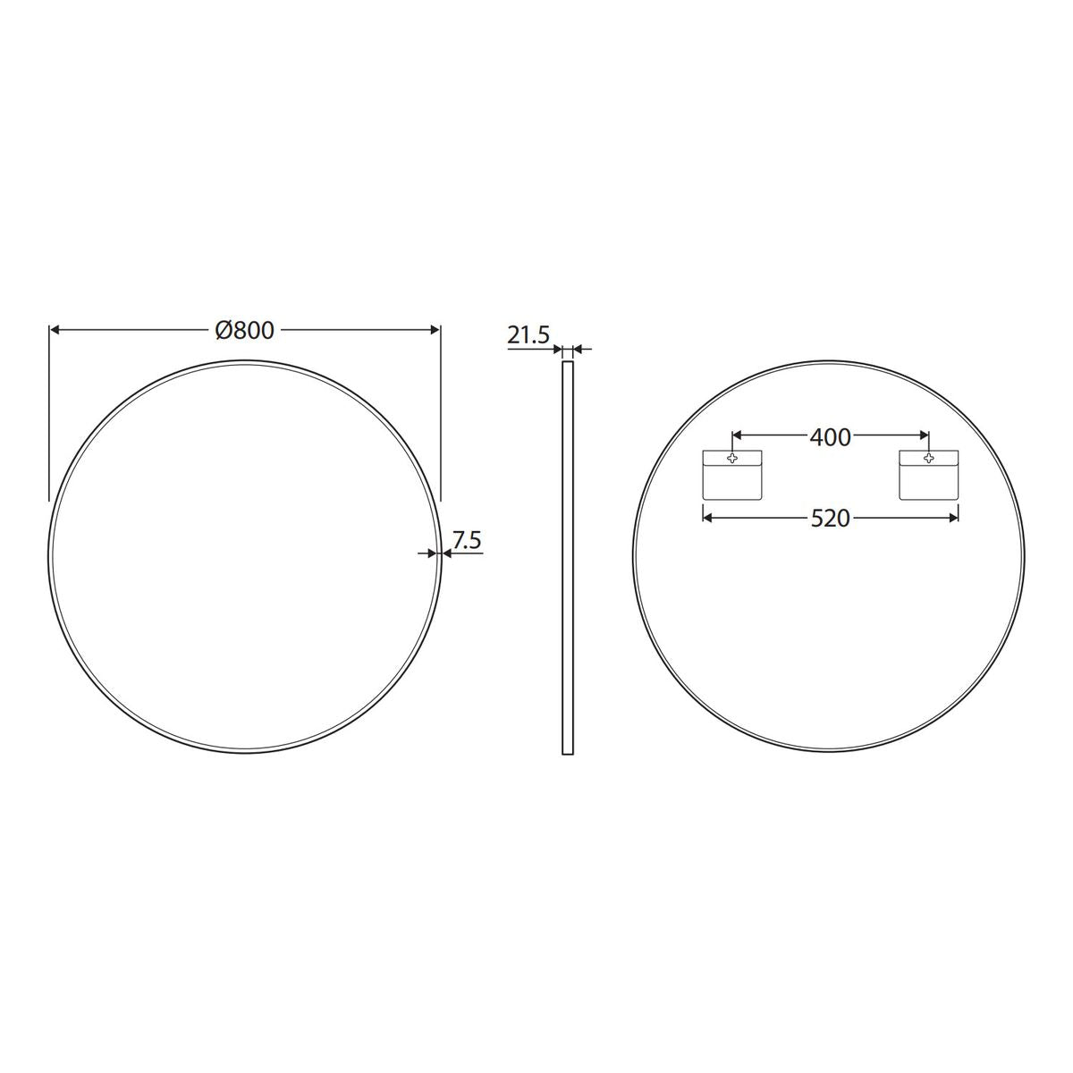 Fienza Reba Brushed Copper Framed Mirror, 800mm