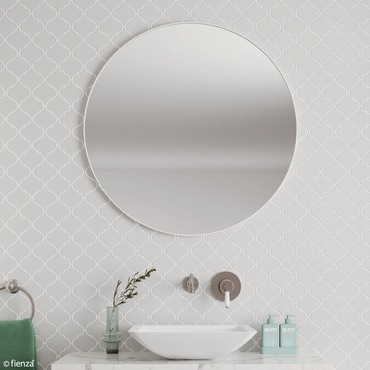 Fienza Reba Matte White Framed Mirror, 800mm
