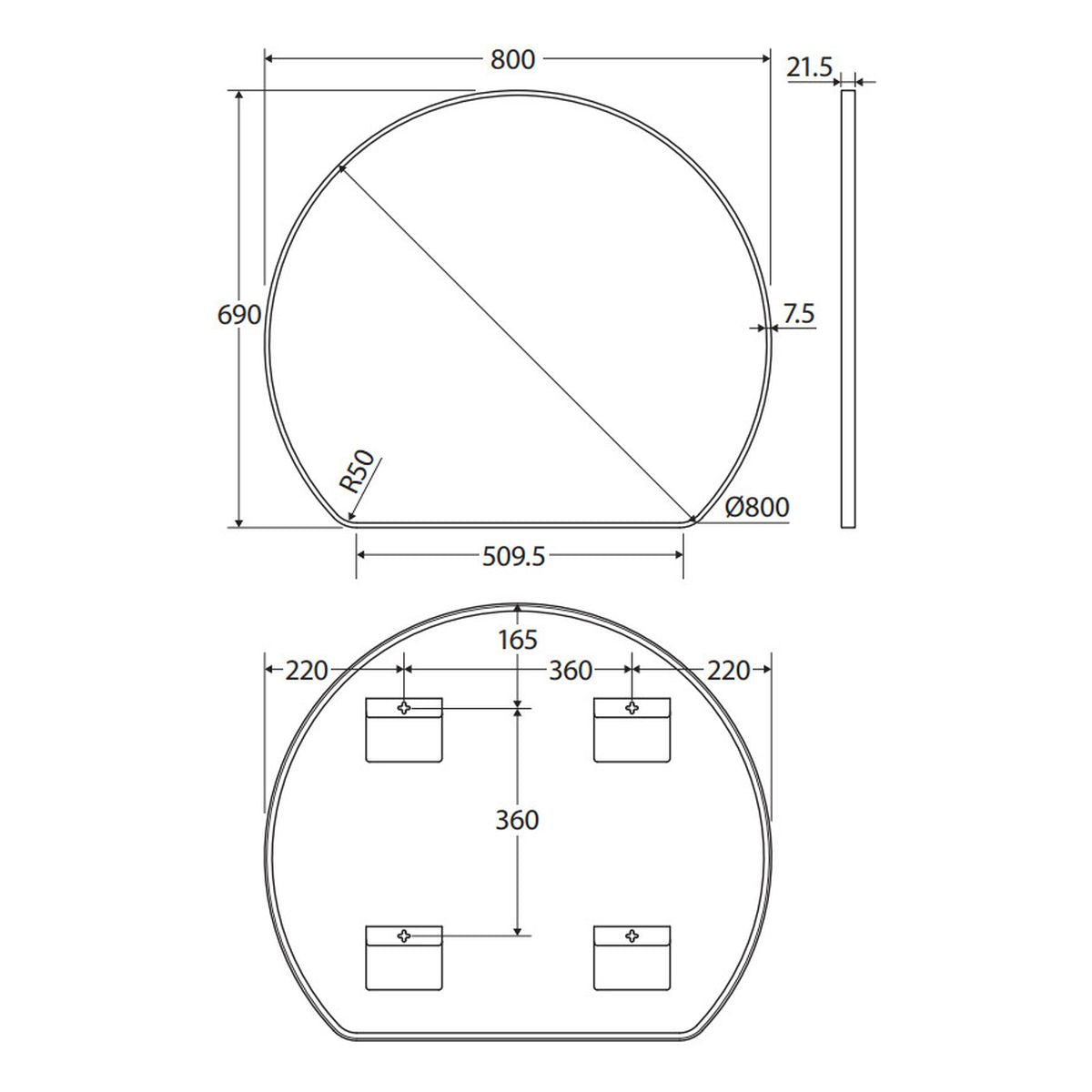 Fienza Sunrise Matte White Round Framed Mirror