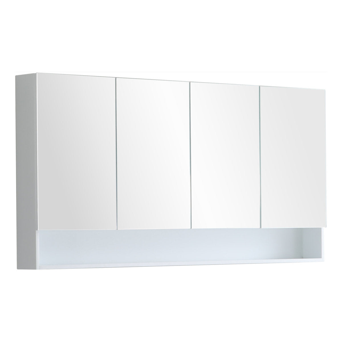 Fremantle Shaving Cabinet With Underneath Shelf, Matte White, 1500mm