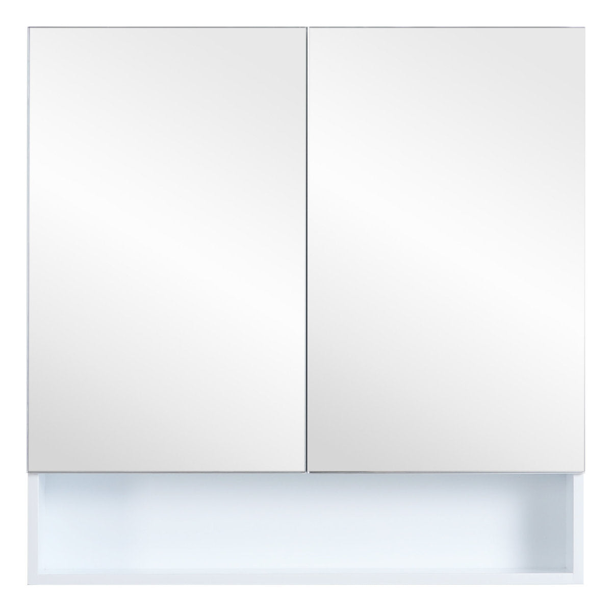 Fremantle Shaving Cabinet With Underneath Shelf, Matte White, 750mm