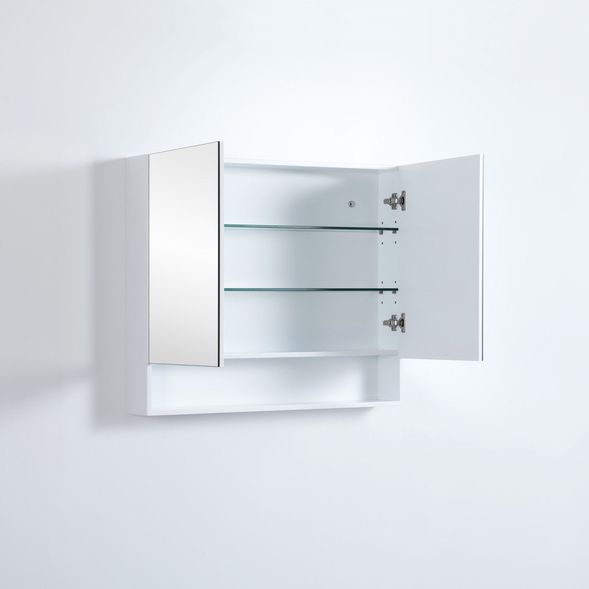 Fremantle Shaving Cabinet With Underneath Shelf, Matte White, 900mm