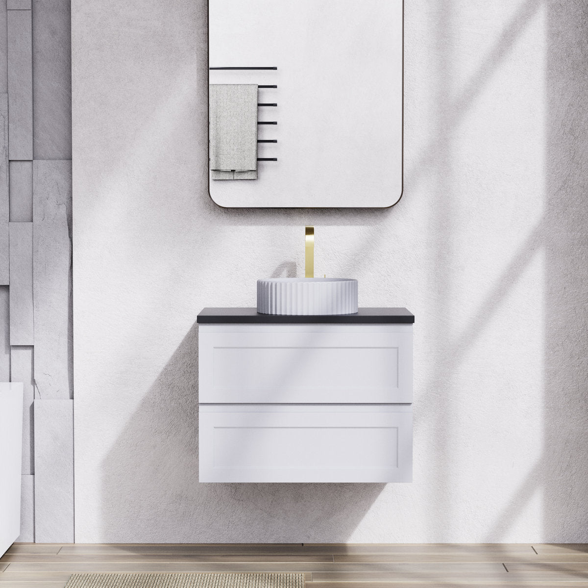 Tiffany 750mm Single Basin Wall Hung Vanity Cabinet Matte White