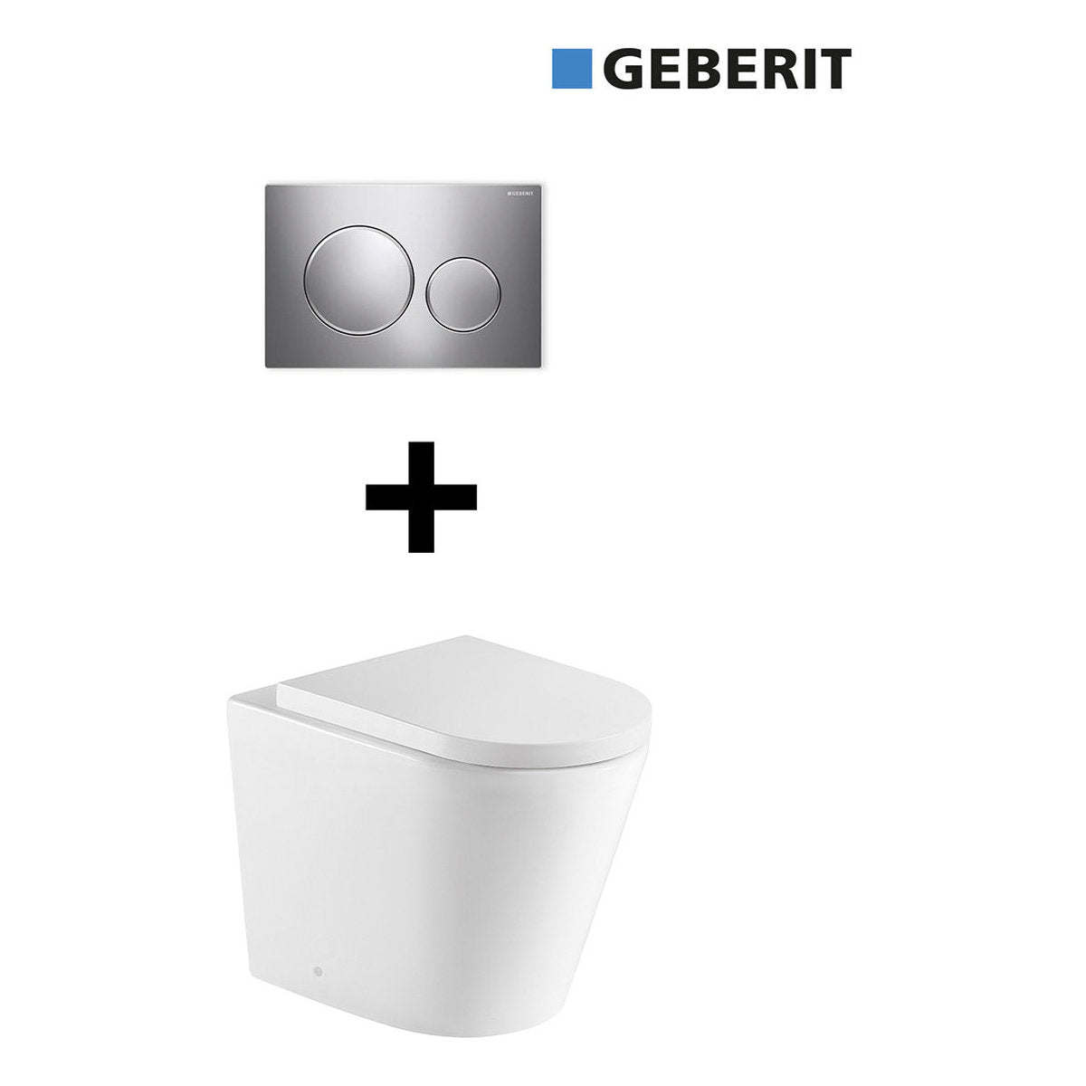 Fino WhisperFlush Gloss White Floor Pan with Thick Seat + In-wall Cistern