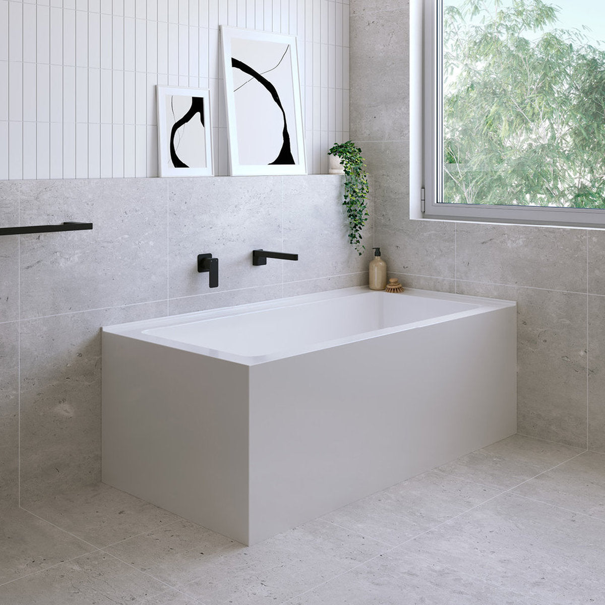 Fienza Sentor Left-Hand Acrylic Corner Bath, 1500mm