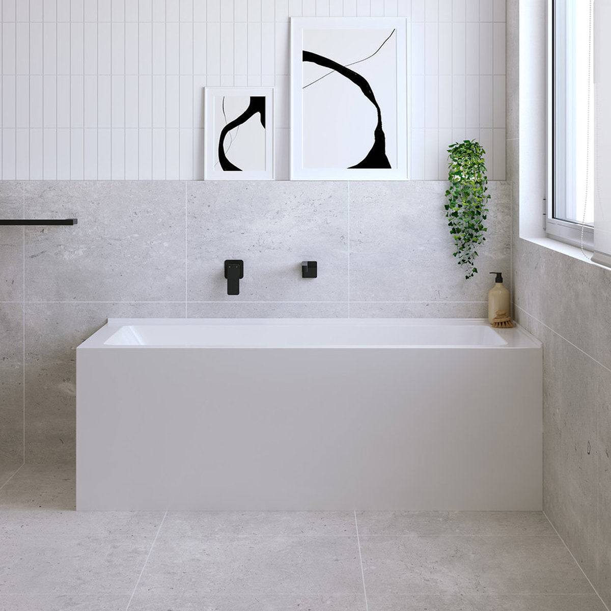 Fienza Sentor Left-Hand Acrylic Corner Bath, 1500mm