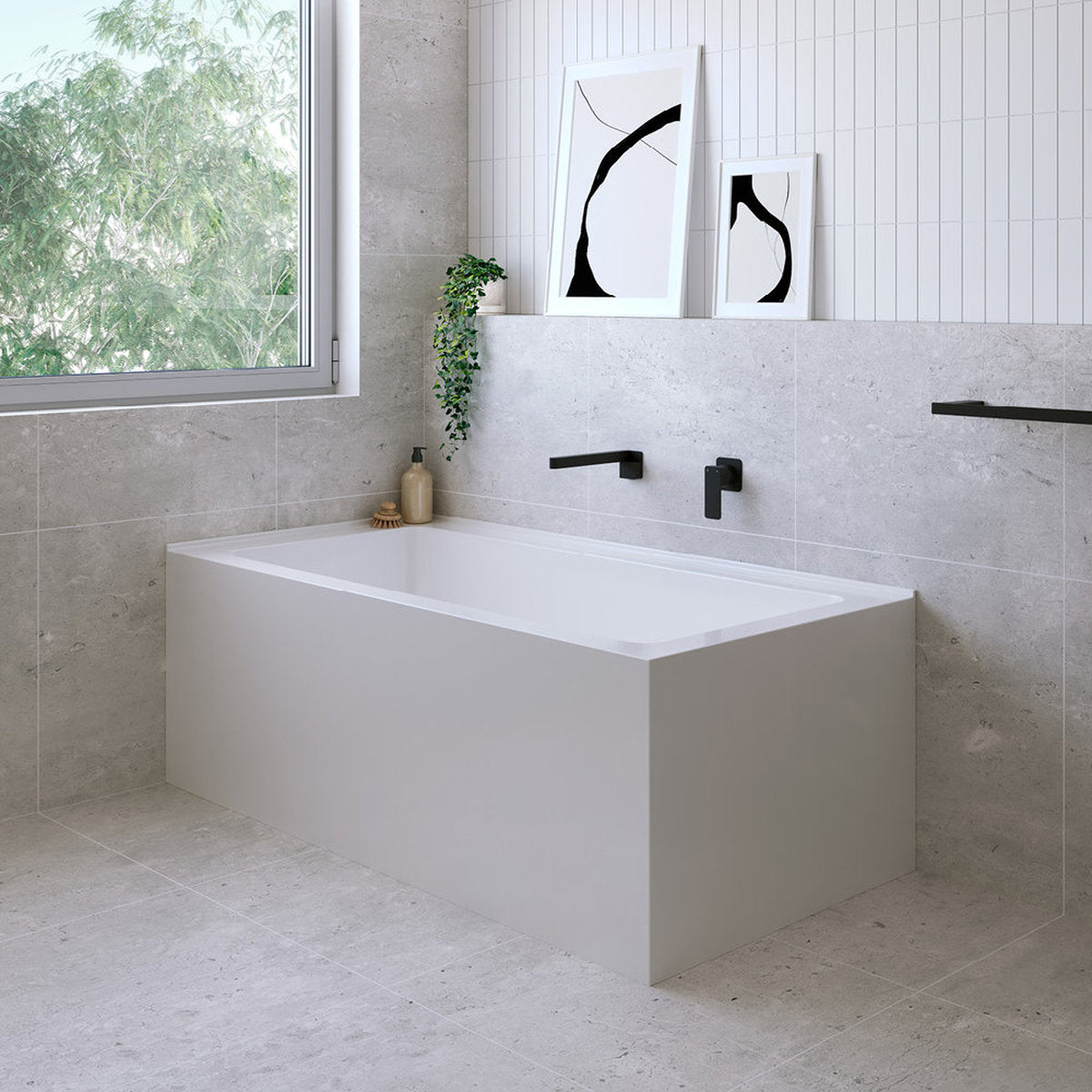 Fienza Sentor Right-Hand Acrylic Corner Bath, 1500mm