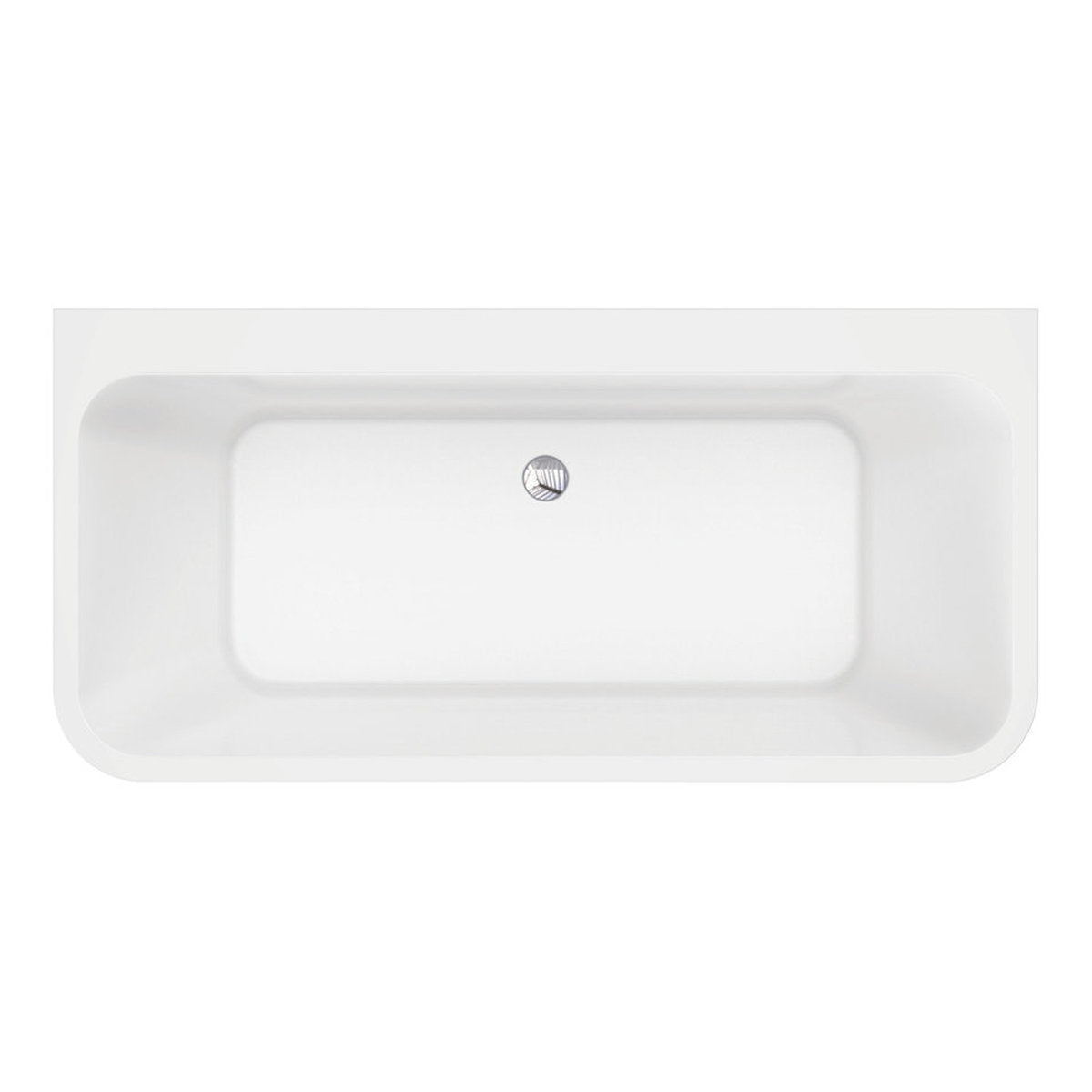 Fienza Delta Back-To-Wall Acrylic Bath, Gloss White, 1500mm