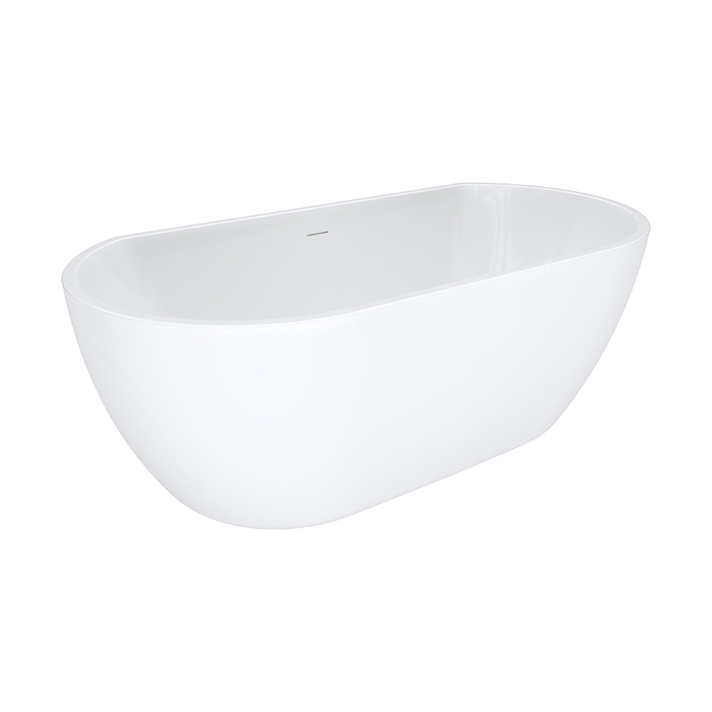 Dalia Back-to-Wall Acrylic Bath with Overflow, 1500mm
