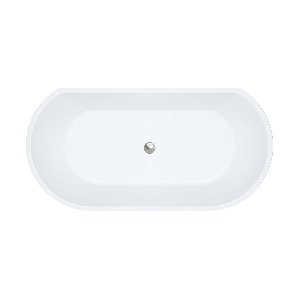 Dalia Back-to-Wall Acrylic Bath with Overflow, 1500mm