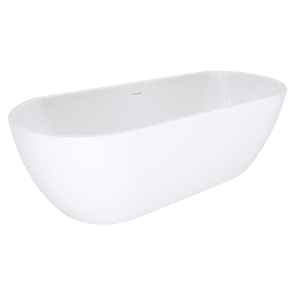 Dalia Back-to-Wall Acrylic Bath with Overflow, 1700mm