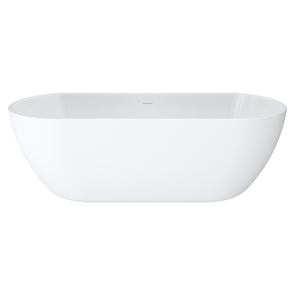 Dalia Back-to-Wall Acrylic Bath with Overflow, 1700mm