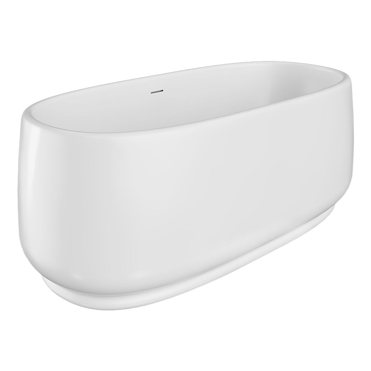 Fienza Eden Freestanding Acrylic Bath, 1550mm, Gloss White with Overflow