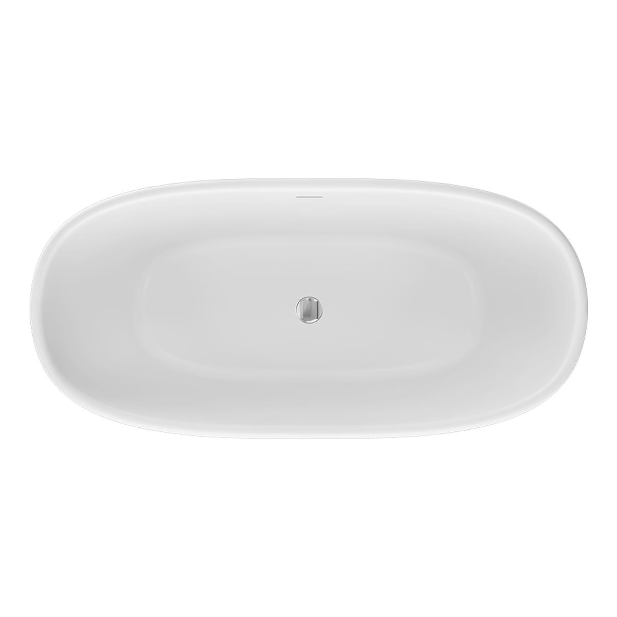 Fienza Eden Freestanding Acrylic Bath, 1550mm, Gloss White with Overflow