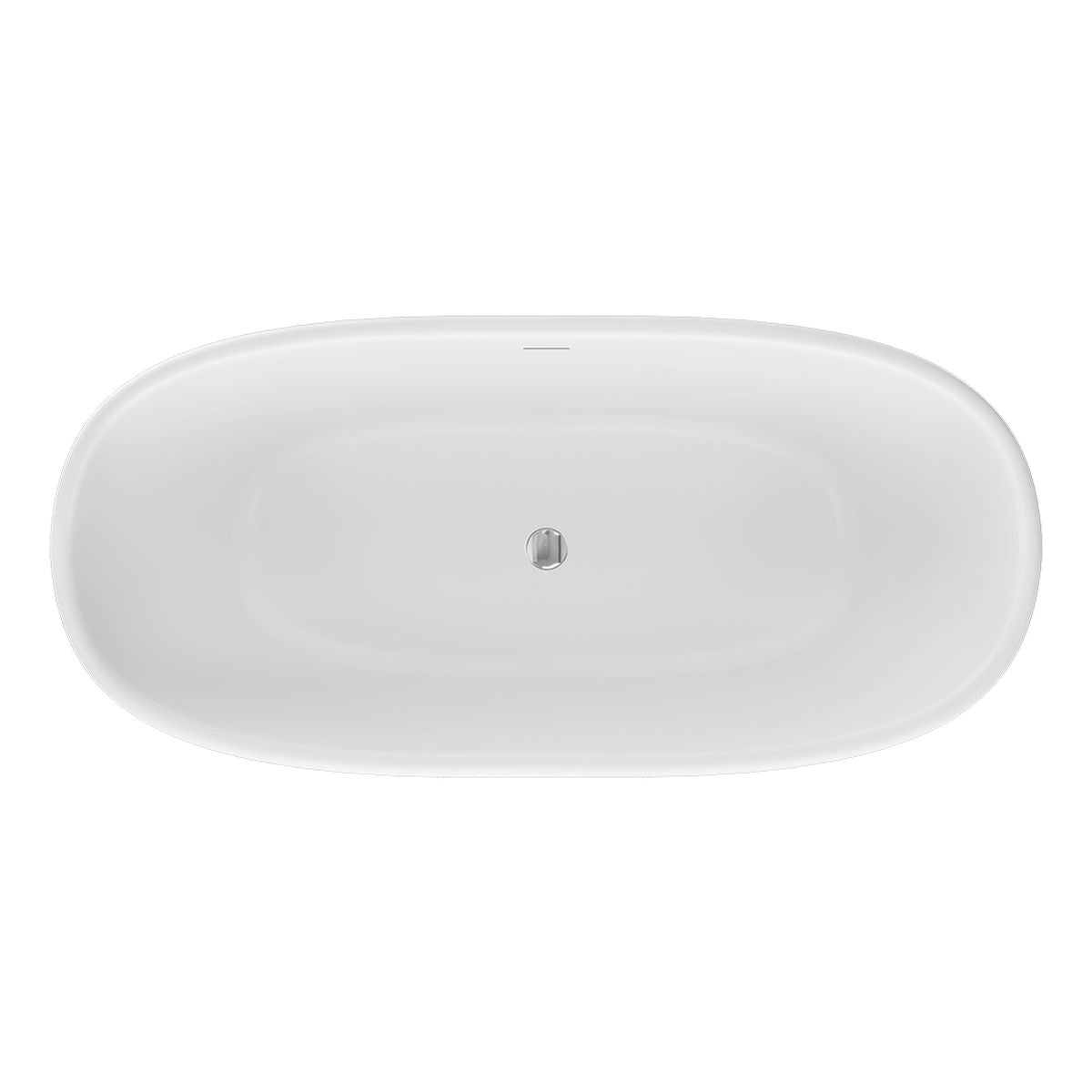 Fienza Eden Freestanding Acrylic Bath, 1750mm, Gloss White with Overflow