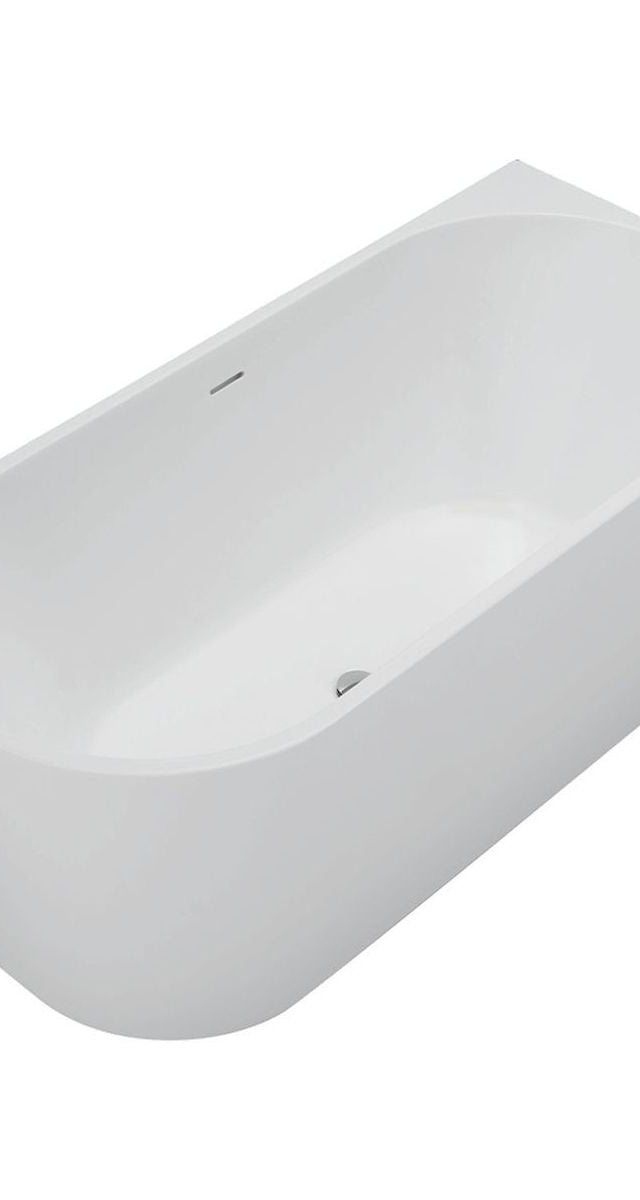 Isabella Left-Hand Acrylic Corner Bath with Overflow, Matte White, 1500mm