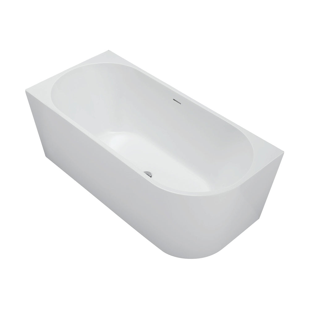 Fienza Isabella Right-Hand Acrylic Corner Bath with Overflow, Gloss White, 1500mm