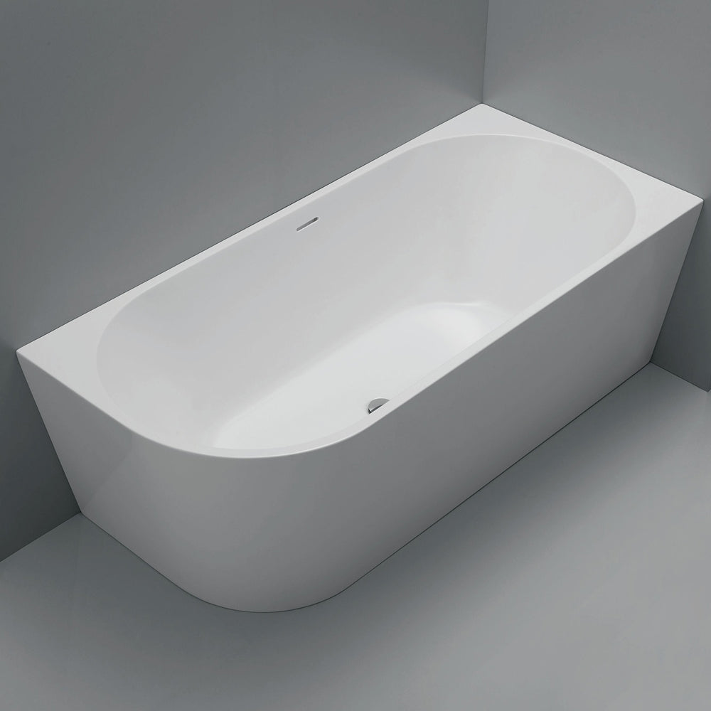 Isabella Left-Hand Acrylic Corner Bath with Overflow, Matte White, 1700mm