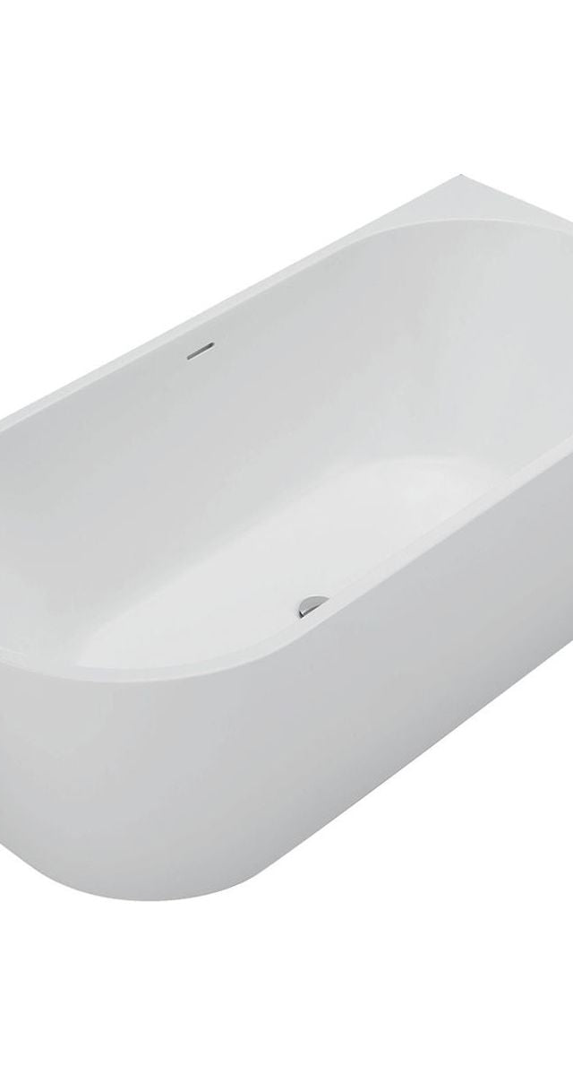 Isabella Left-Hand Acrylic Corner Bath with Overflow, Matte White, 1700mm