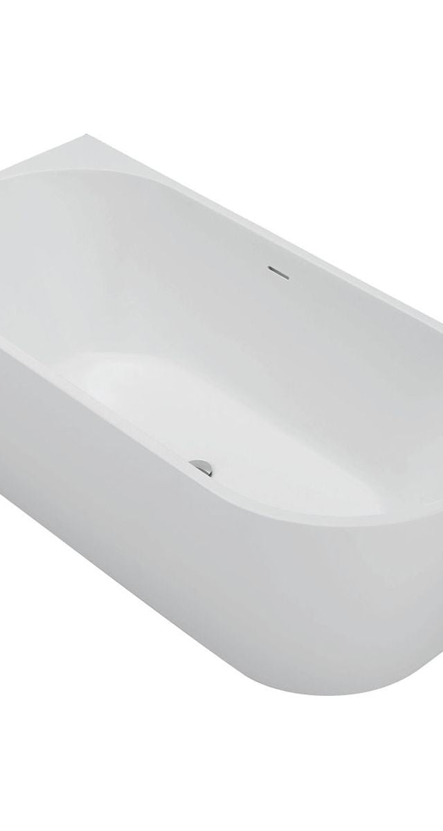 Isabella Right-Hand Acrylic Corner Bath with Overflow, Matte White, 1700mm