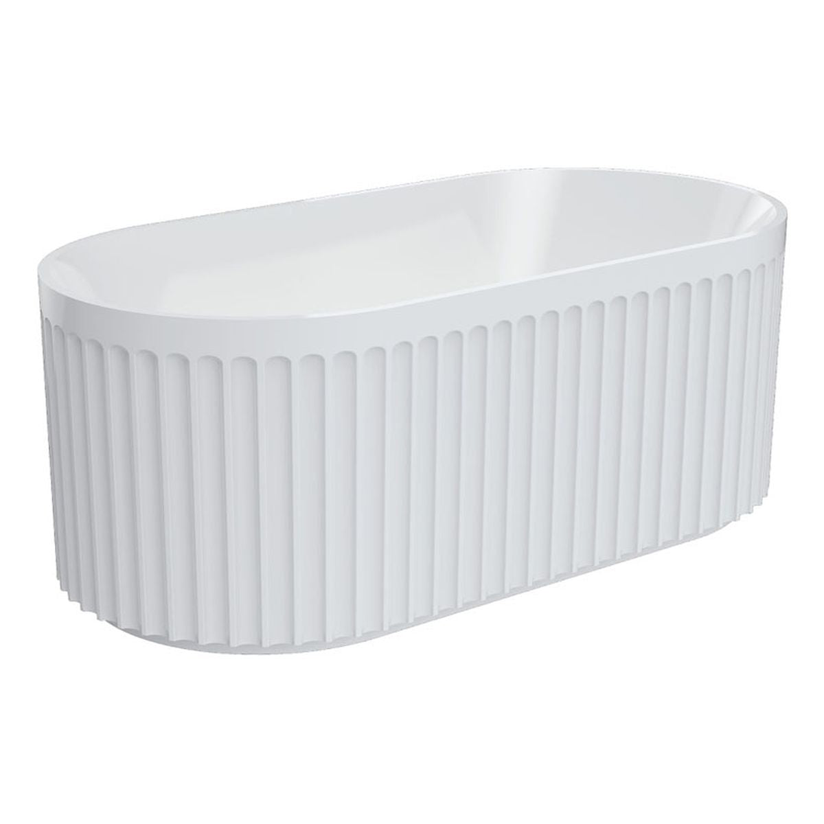 Fienza Eleanor Fluted Freestanding Acrylic Bath, 1500mm