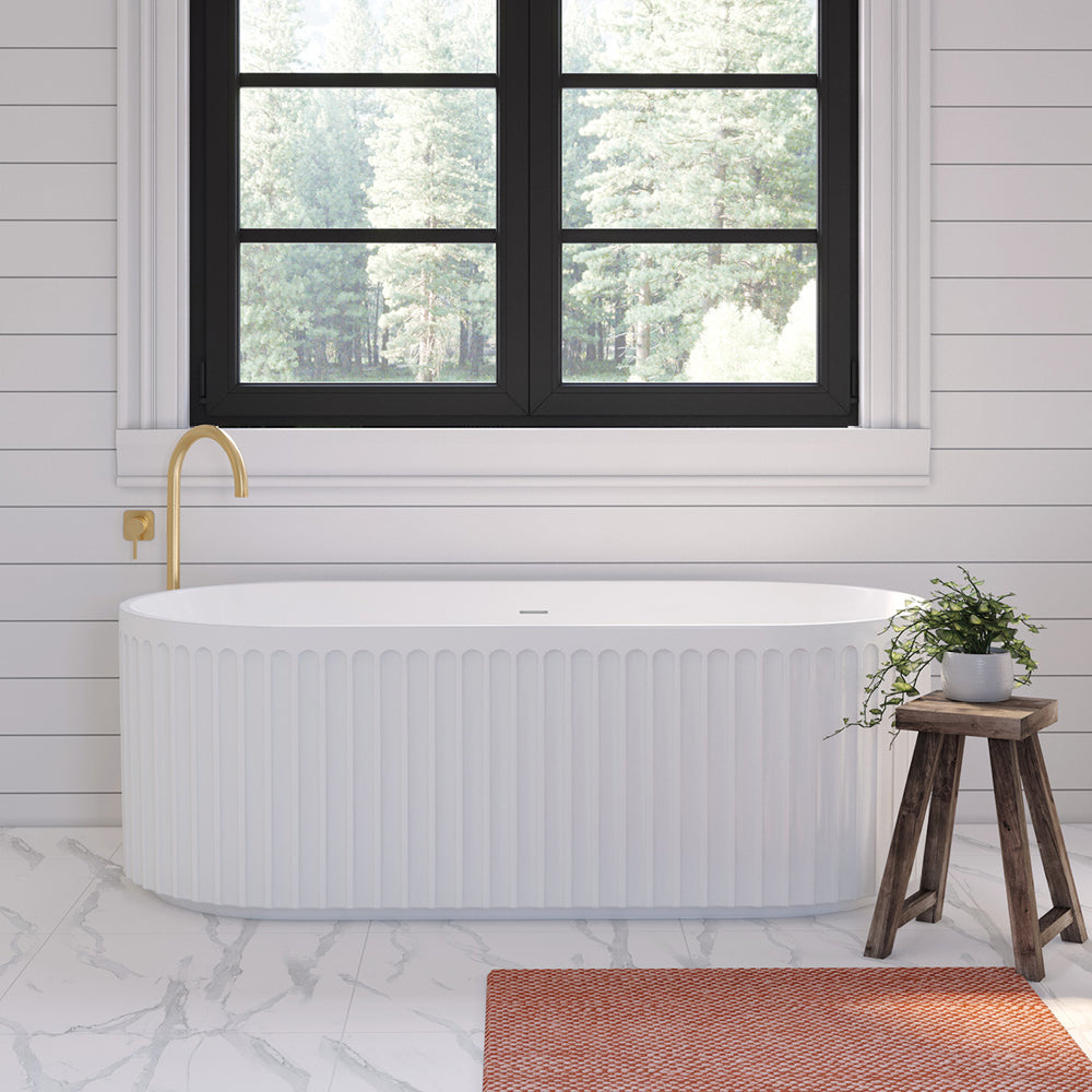 Fienza Eleanor Freestanding Acrylic Bath with Overflow, 1700mm