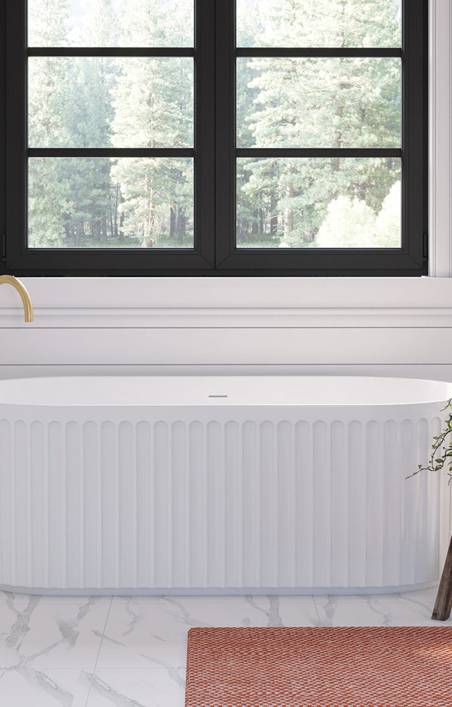 Fienza Eleanor Freestanding Acrylic Bath with Overflow, 1700mm