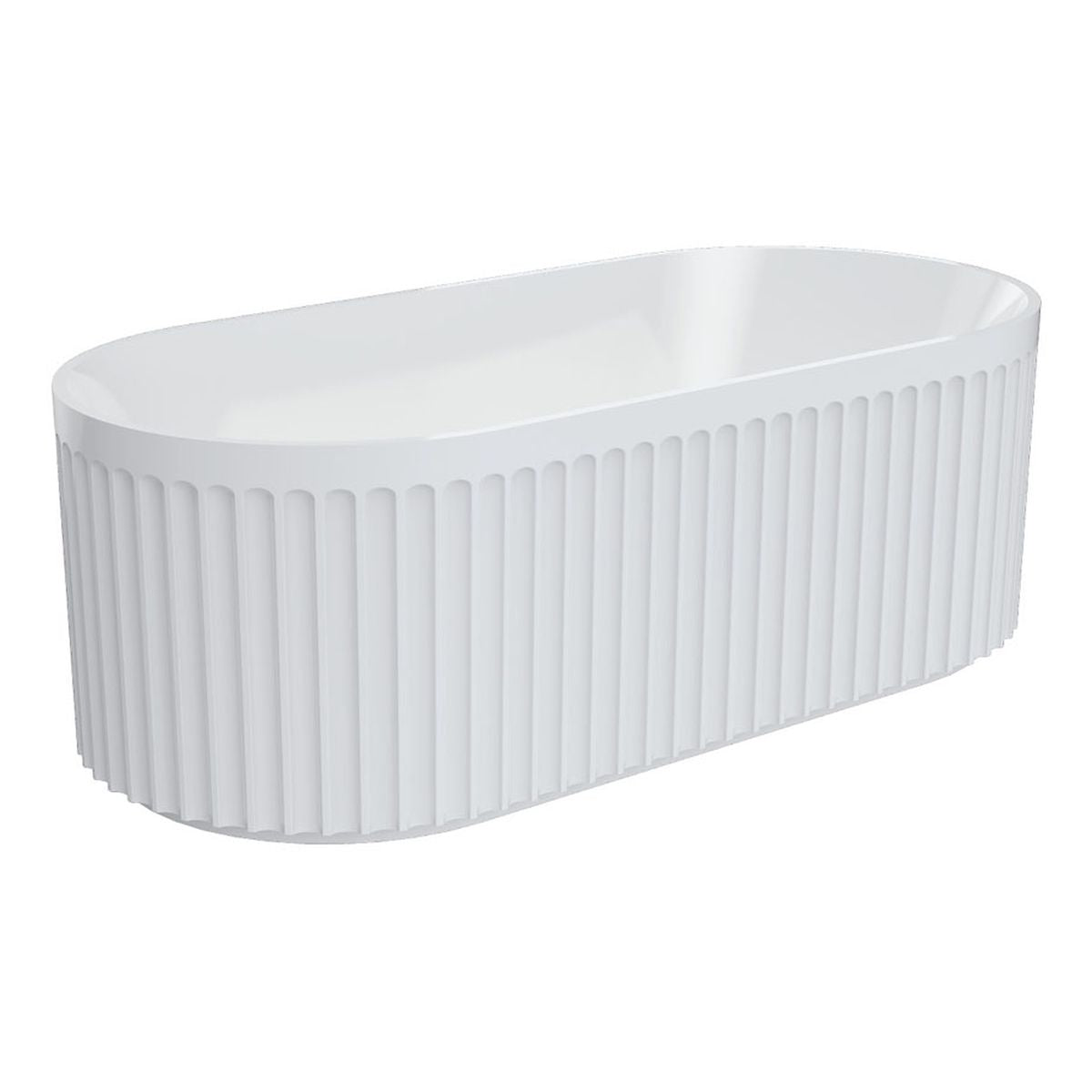 Fienza Eleanor Fluted Freestanding Acrylic Bath, 1700mm