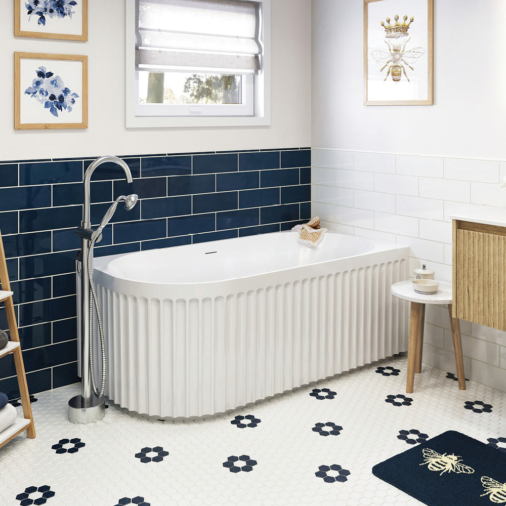 Fienza Eleanor Left-Hand Corner Acrylic Bath with Overflow, 1500mm