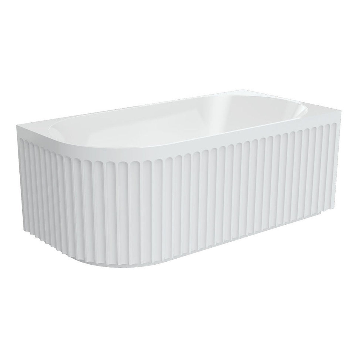 Fienza Eleanor Fluted Left-Hand Acrylic Corner Bath, 1500mm