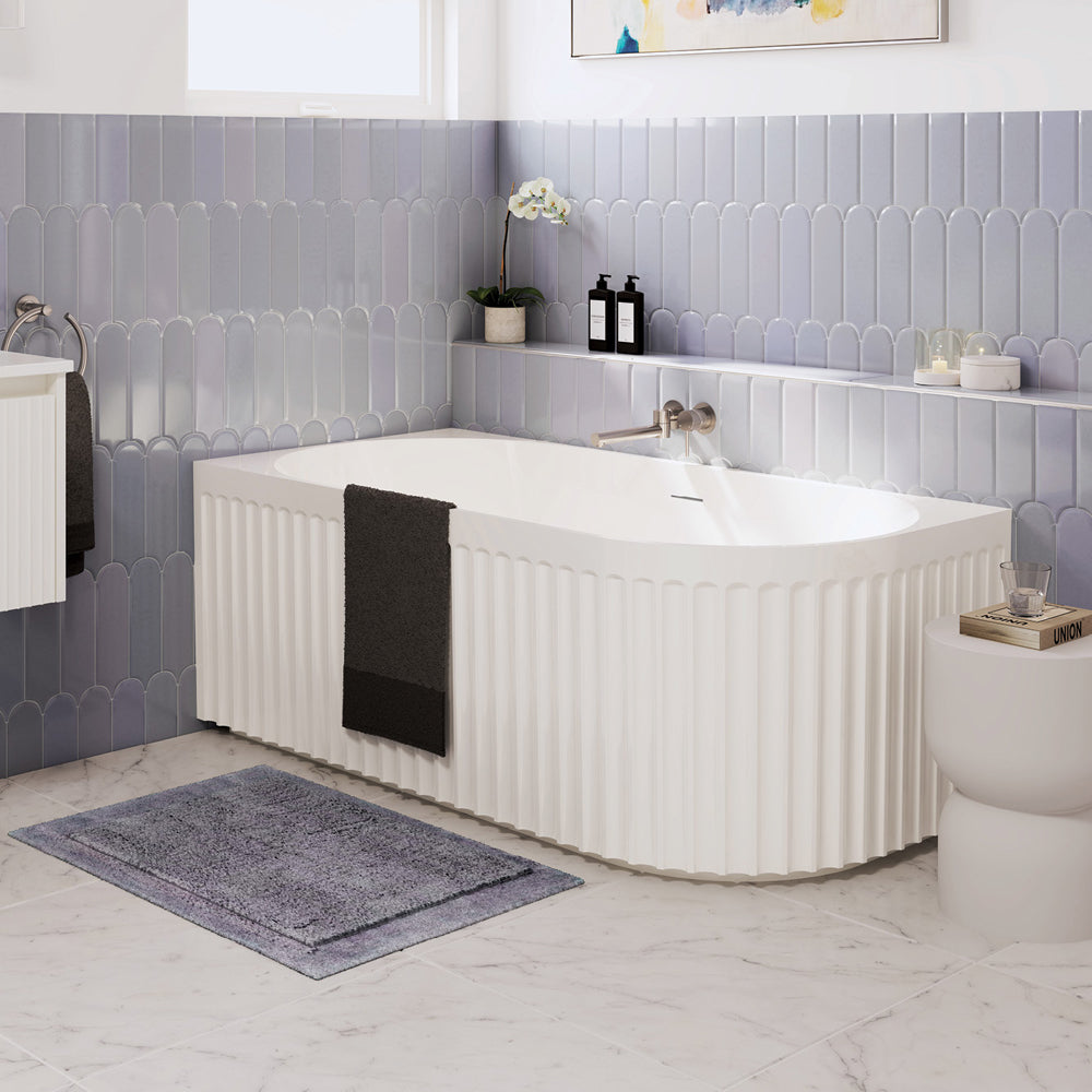 Fienza Eleanor Right-Hand Corner Acrylic Bath with Overflow, 1500mm