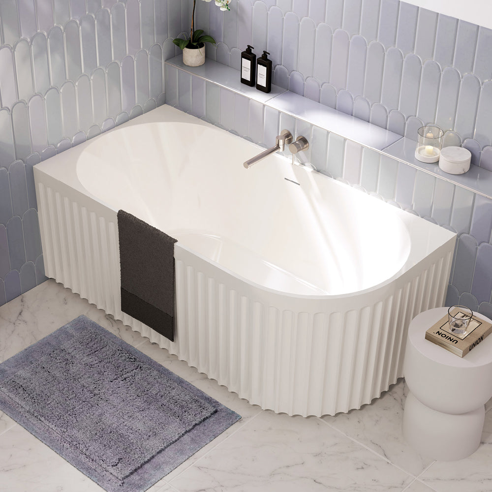 Fienza Eleanor Right-Hand Corner Acrylic Bath with Overflow, 1500mm