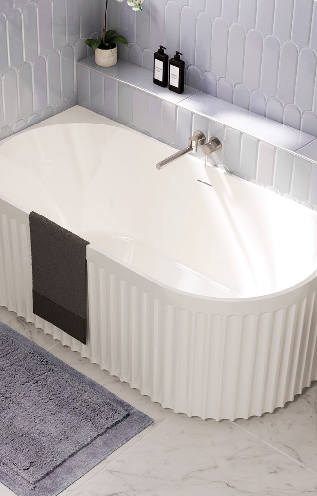 Fienza Eleanor Right-Hand Corner Acrylic Bath with Overflow, 1500mm