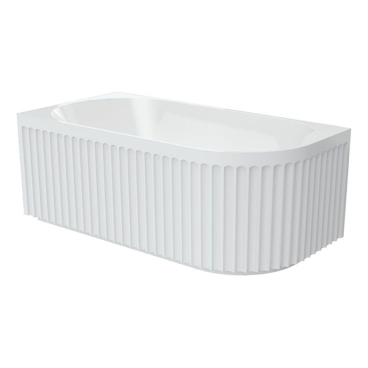 Fienza Eleanor Fluted Right-Hand Acrylic Corner Bath, 1500mm