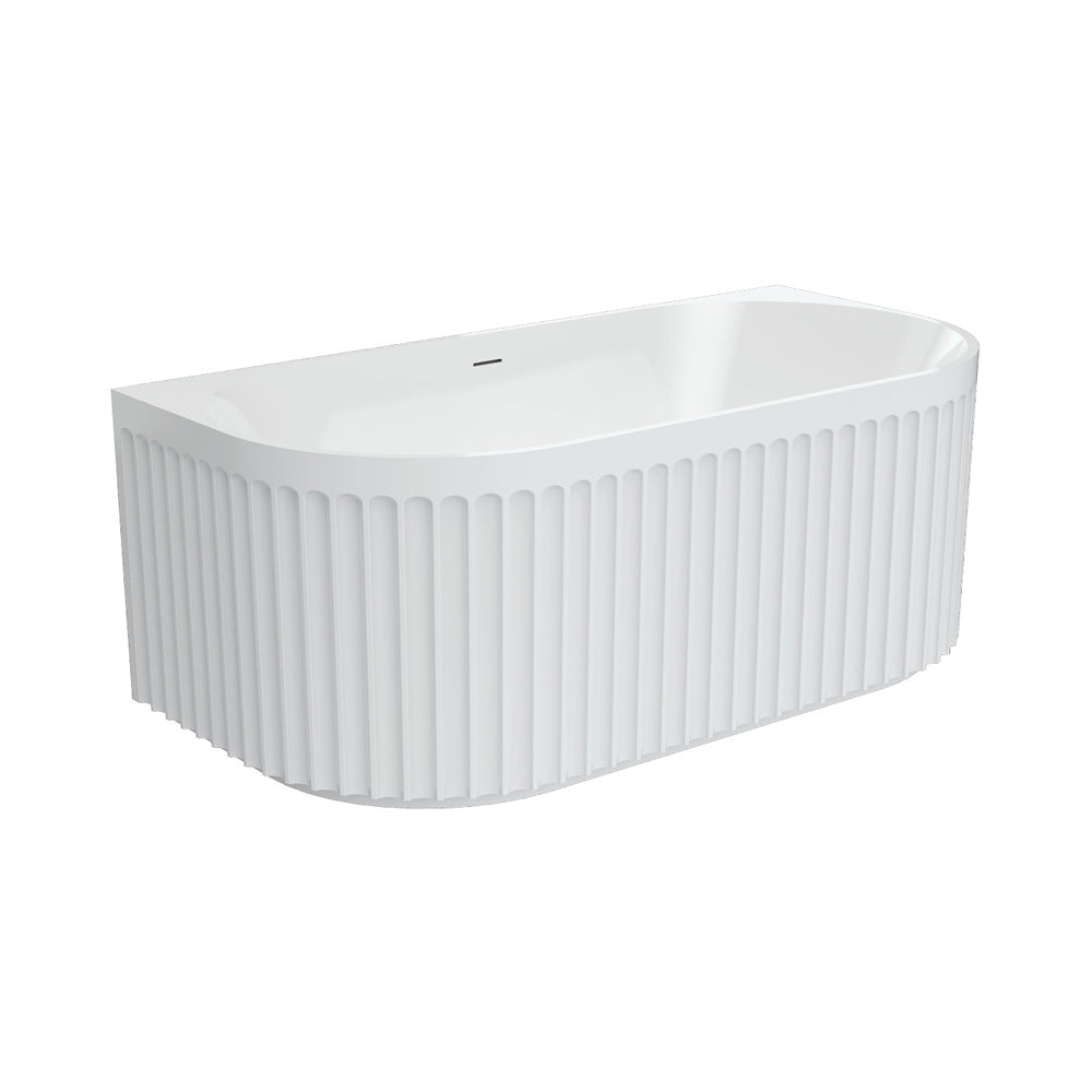 Fienza Eleanor Back-To-Wall Acrylic Bath with Overflow, 1500mm