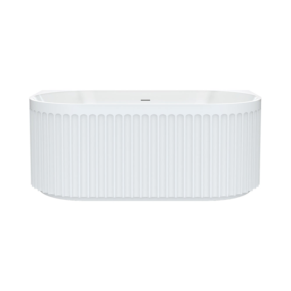 Fienza Eleanor Back-To-Wall Acrylic Bath with Overflow, 1500mm