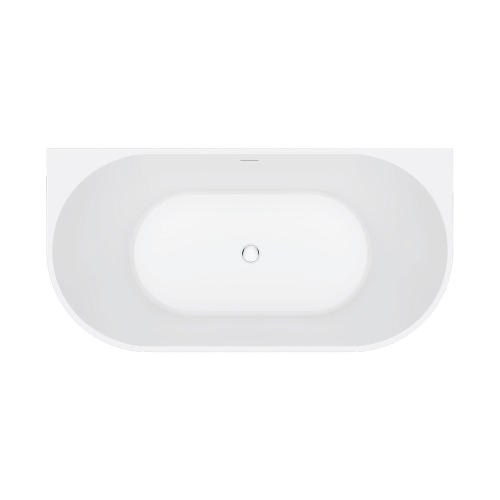 Fienza Eleanor Back-To-Wall Acrylic Bath with Overflow, 1500mm