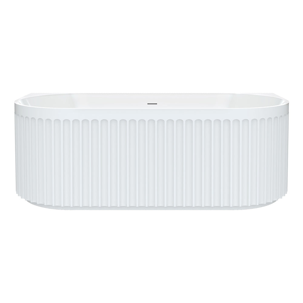 Fienza Eleanor Back-To-Wall Acrylic Bath with Overflow, 1700mm