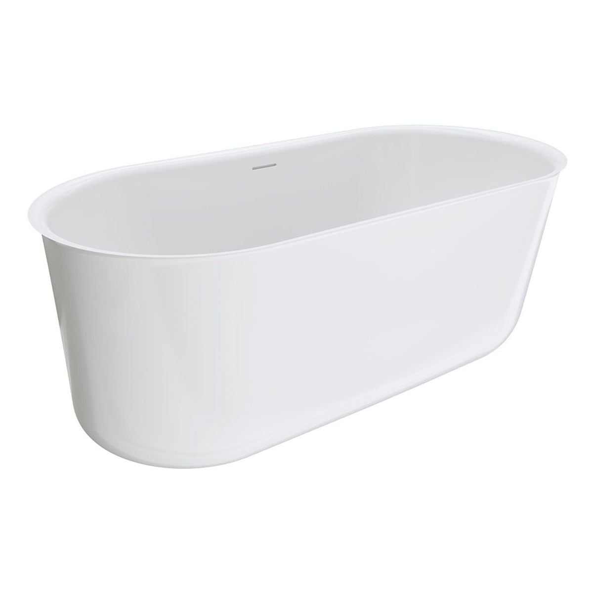 Windsor Freestanding Acrylic Bath with Overflow, 1500mm, Gloss White