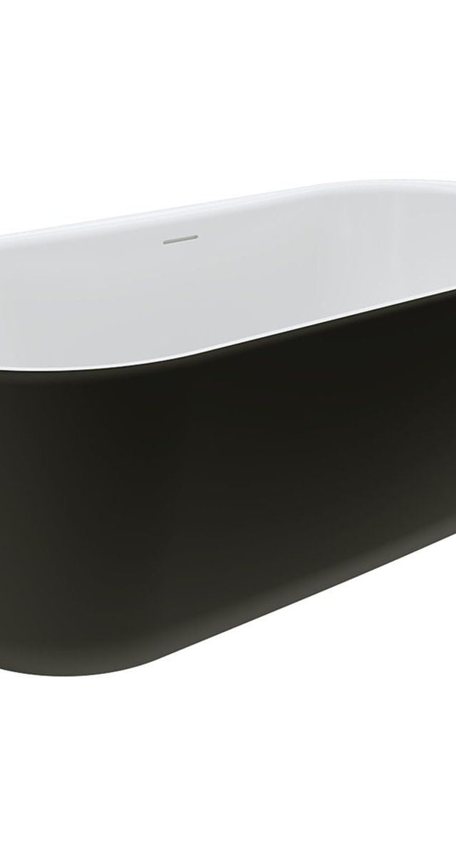 Windsor Freestanding Acrylic Bath with Overflow, 1500mm, Matte Black