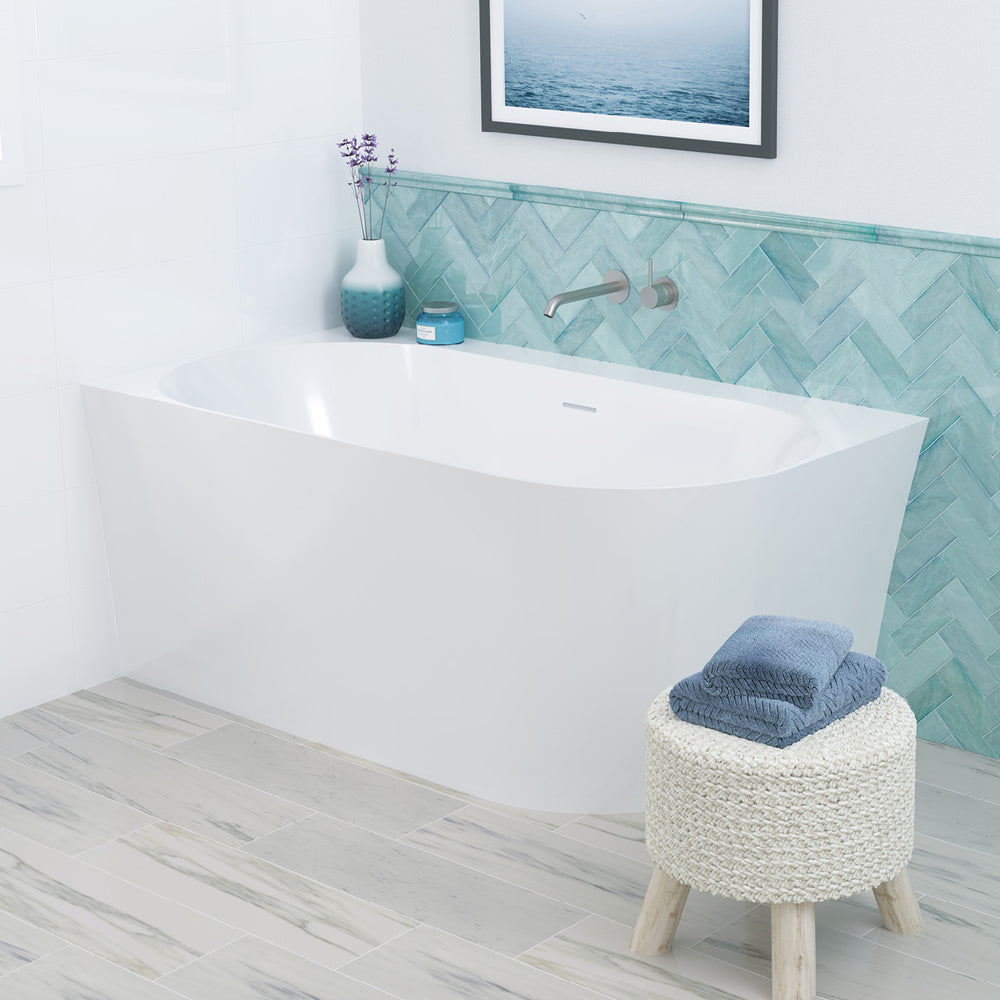 Chloe Right-Hand Acrylic Corner Bath with Overflow, 1400mm