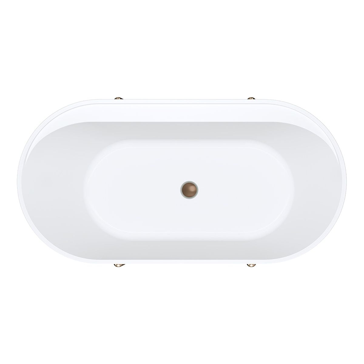 Fienza Aluca Freestanding Bath, 1500mm Matte Olive with Brushed Copper Legs with Overflow