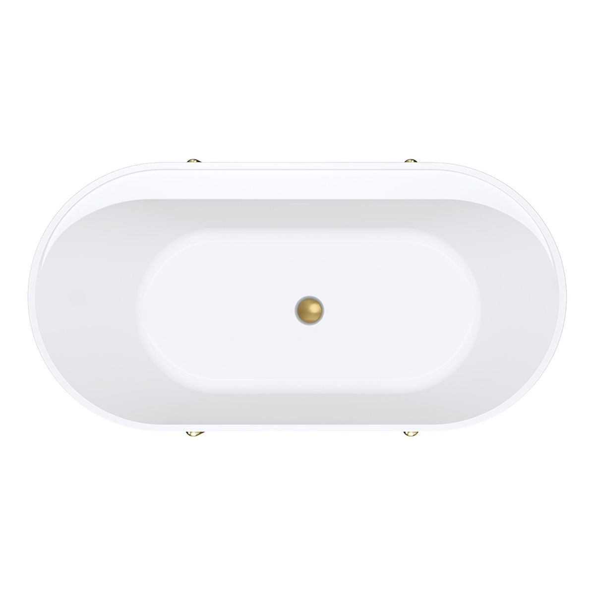 Fienza Aluca Freestanding Bath, 1500mm Matte Olive with Urban Brass Legs with Overflow