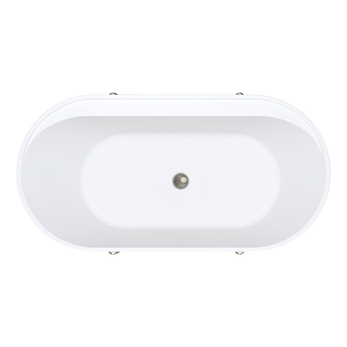 Fienza Aluca Freestanding Bath, 1500mm Matte Khaki with Brushed Nickel Legs with Overflow