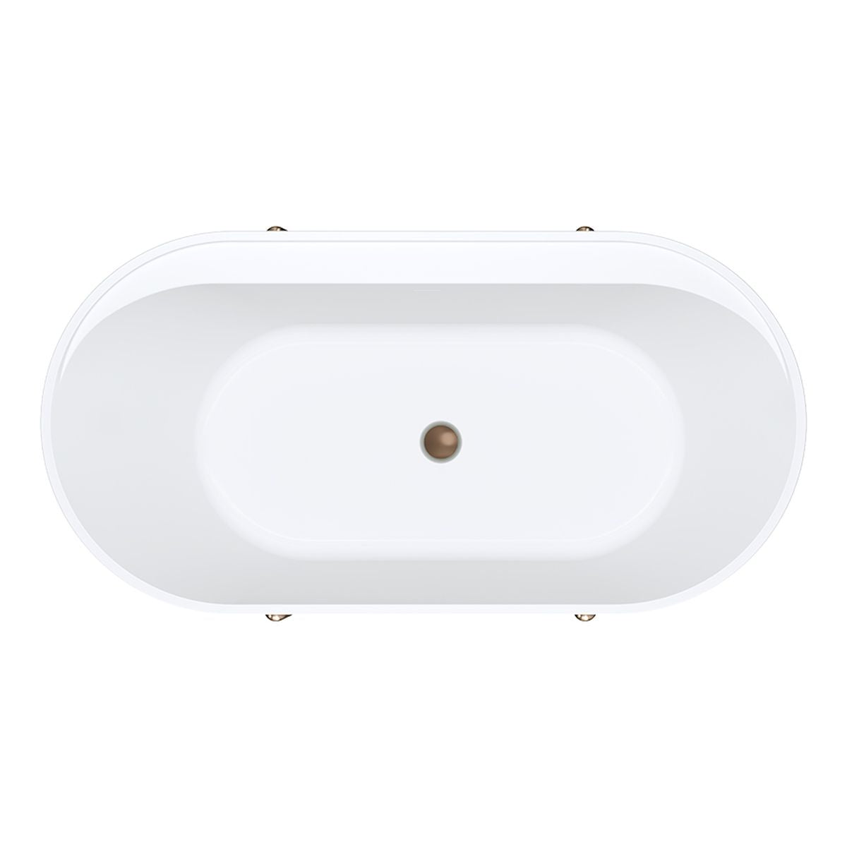 Fienza Aluca Freestanding Bath, 1500mm Matte Khaki with Brushed Copper Legs with Overflow
