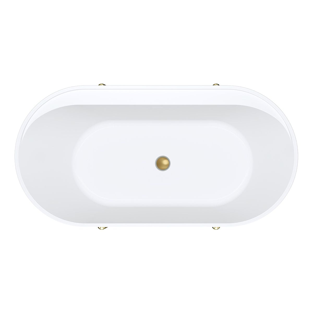 Fienza Aluca Freestanding Bath, 1500mm Matte Khaki with Urban Brass Legs with Overflow
