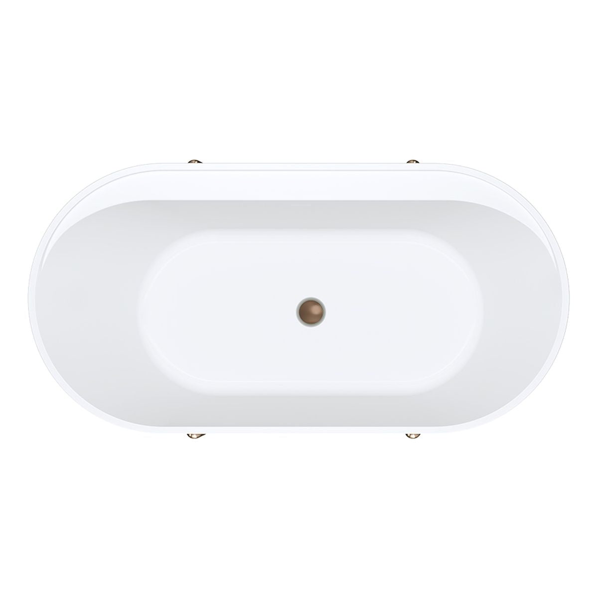 Fienza Aluca Freestanding Bath, 1500mm Matte Rouge with Brushed Copper Legs with Overflow