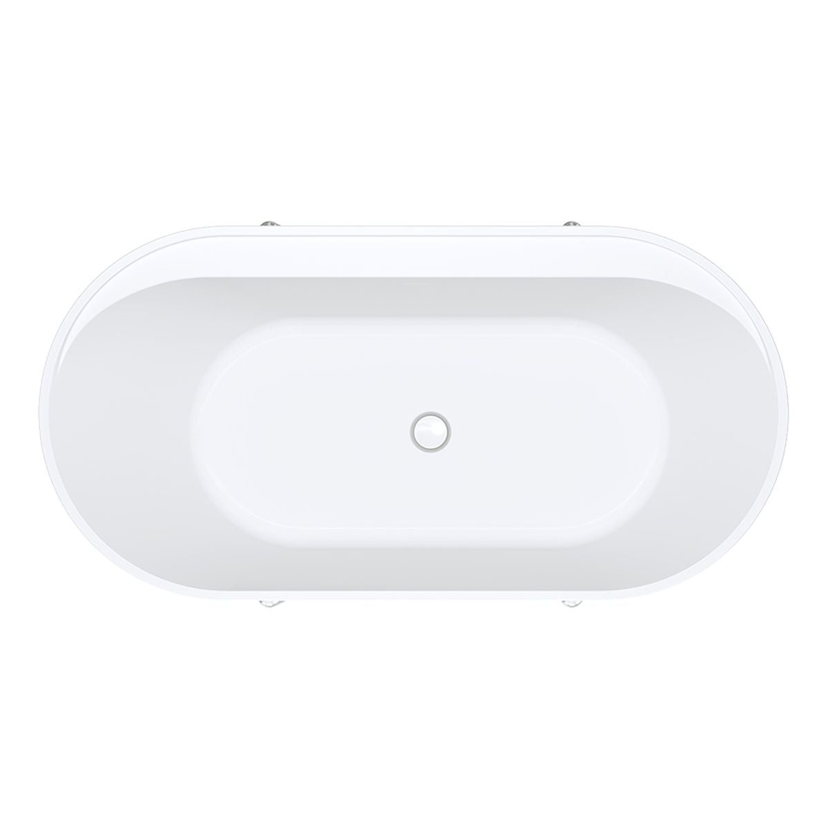 Fienza Aluca Freestanding Bath, 1500mm Matte White with Chrome Legs with Overflow