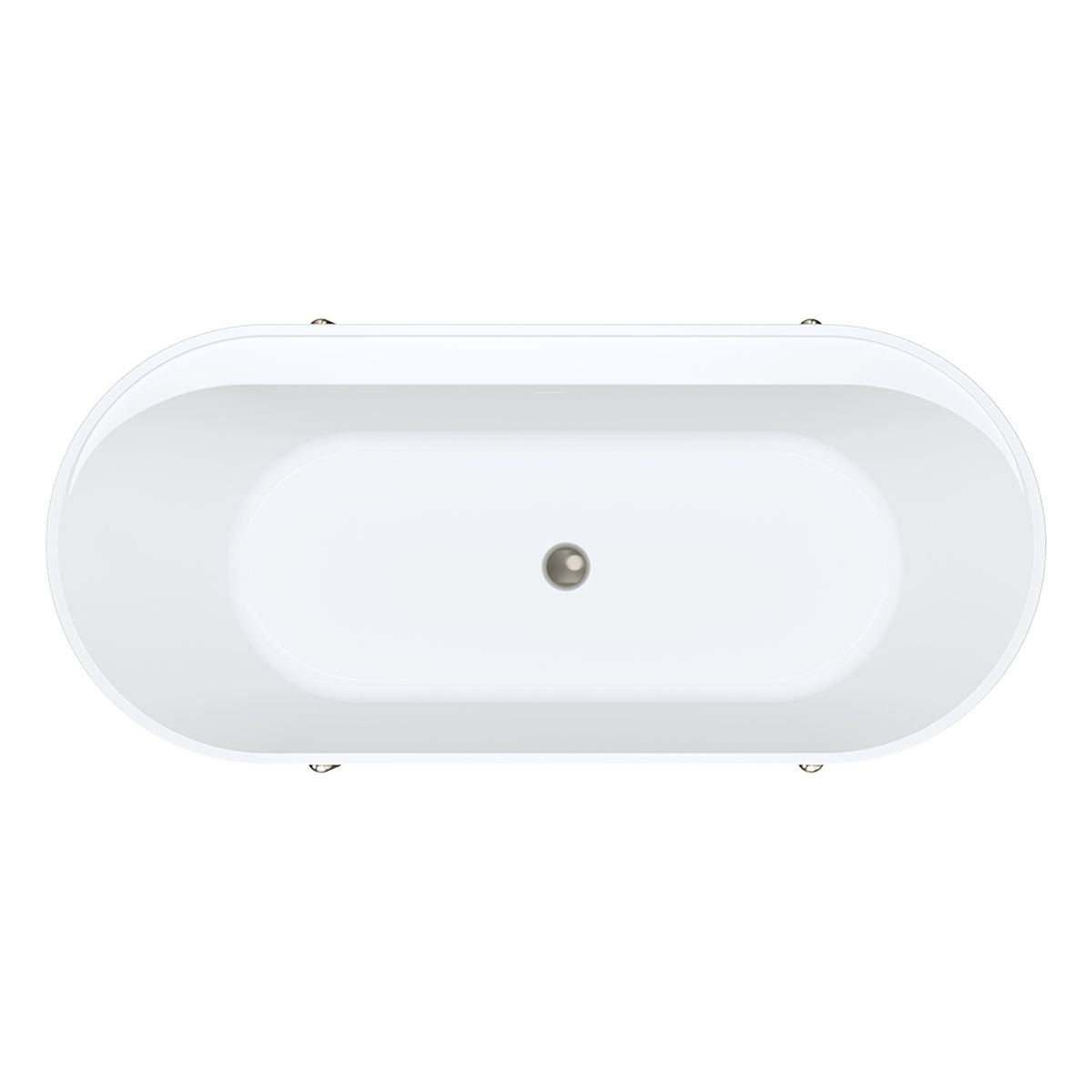 Fienza Aluca Freestanding Bath, 1700mm Matte Olive with Brushed Nickel Legs with Overflow