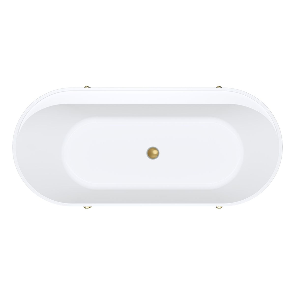 Fienza Aluca Freestanding Bath, 1700mm Matte Olive with Urban Brass Legs with Overflow